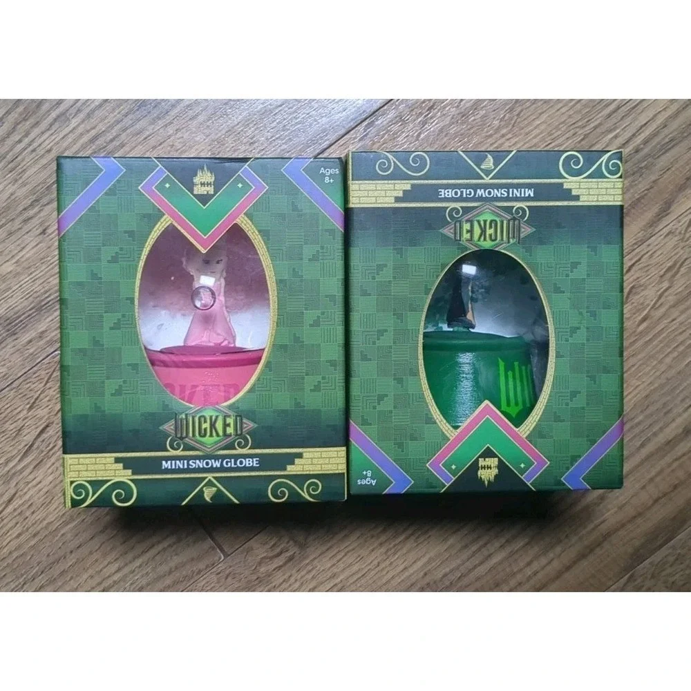 WICKED the Musical MINI Snow Globe‎ Set – Elphaba & Glinda – NEW